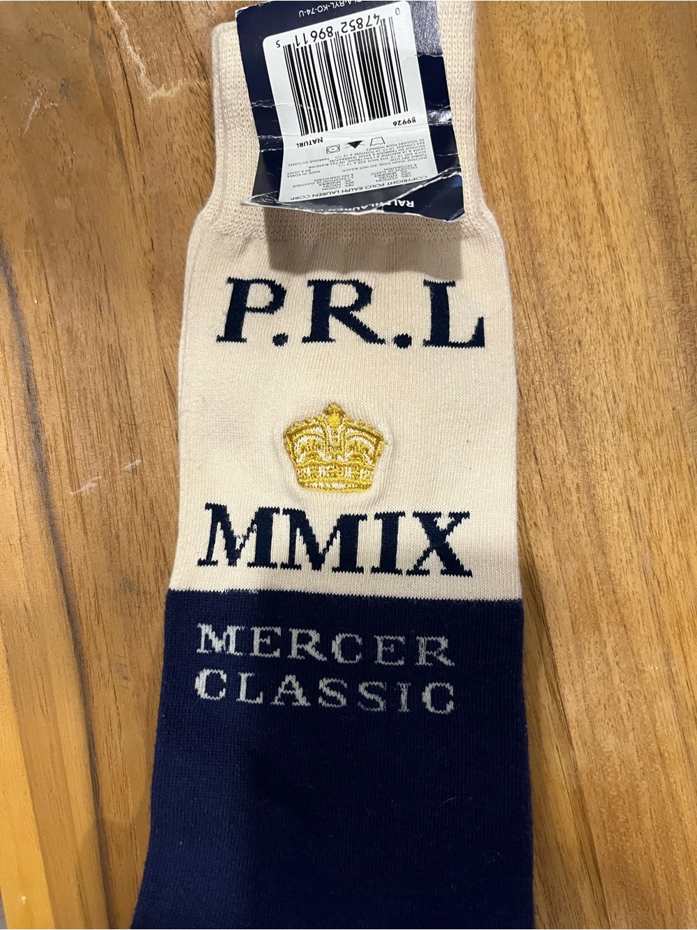 Polo Ralph Lauren unique Cream & Navy Mercer Classic Socks